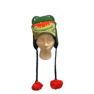 Florida Gators Gatorhead Adult Knit Beanie Hat With Earflaps Tassels One Size